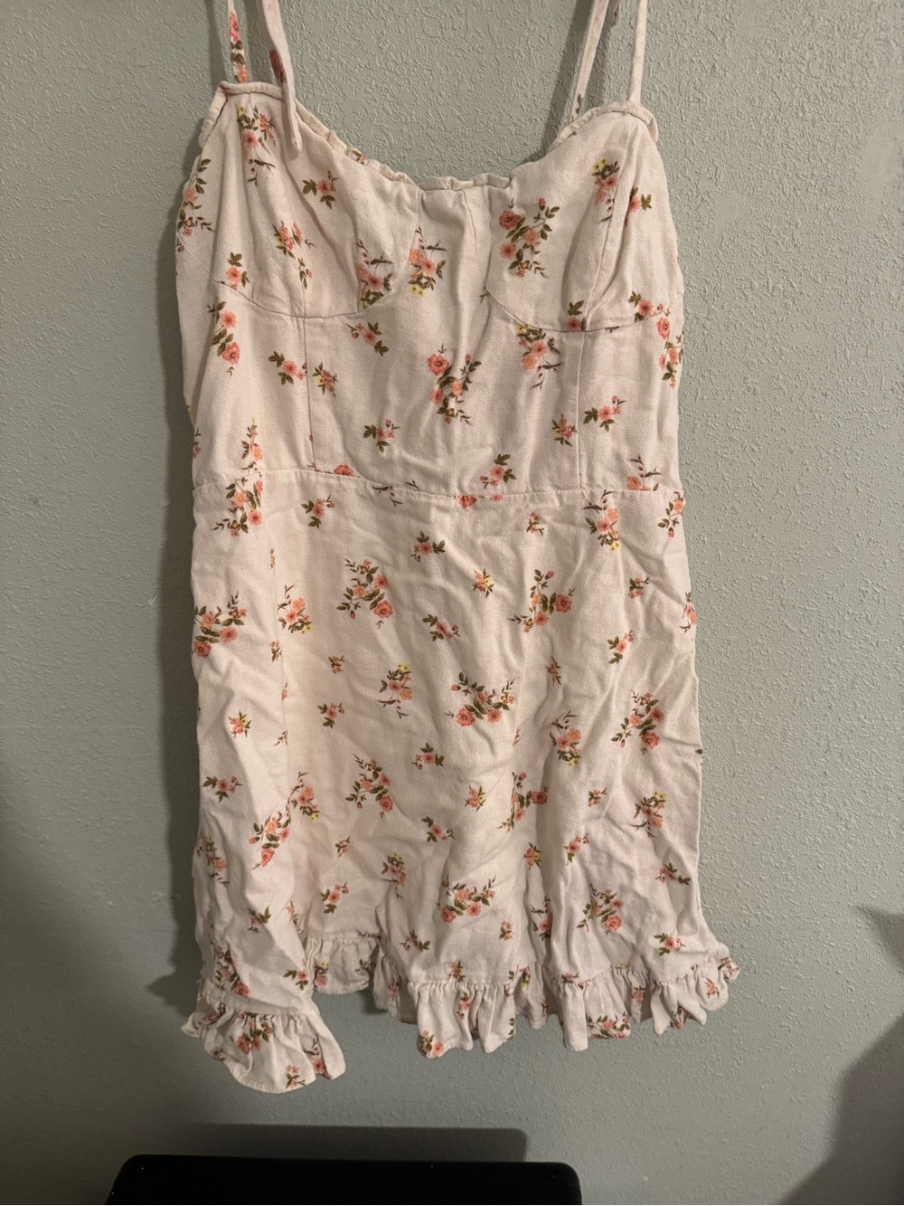 Audrey 3+1 Boutique Cream Mini Dress with Floral Print